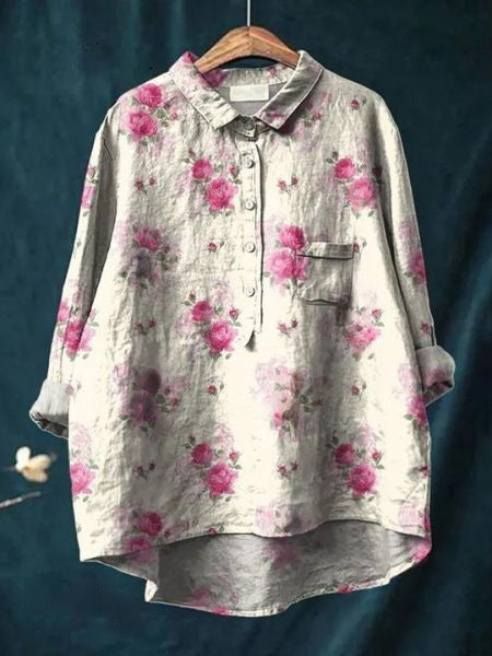 Bluse mit Blumenmuster aus leichtem Stoff | Ideal für Frühling und Sommer