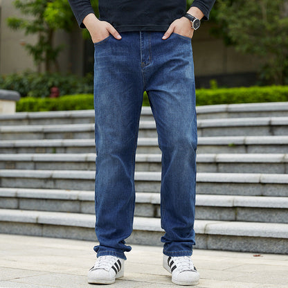 Plus-Size Herren Lose Gerade Bein Mit Mittlerer Taille Jeans I Ideal für Alle Jahreszeiten