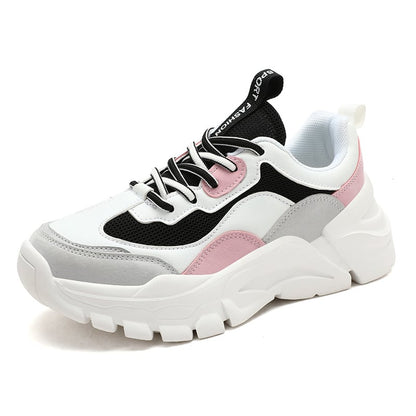 Damen-Laufschuhe mit Hoch Elastischer Dicker Sohle Weicher EVA-Sohle und Schnürung | Ideal für Frühling und Herbst