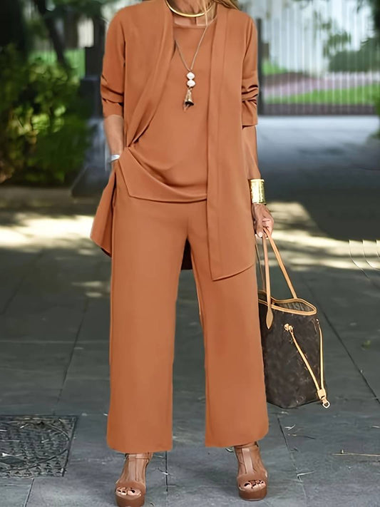 Elegantes Zweiteiler-Set mit Jacke und langen Hosen | Ideal für Frühling und Herbst