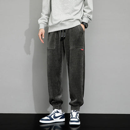 Lockere Weitbeinige Cord-Sweatpants Ideal für Herbst und Winter