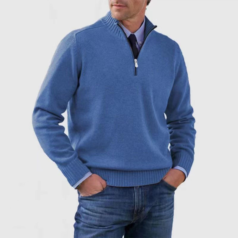 Herrenpullover mit halbem Reißverschluss I Ideal für Herbst und Winter