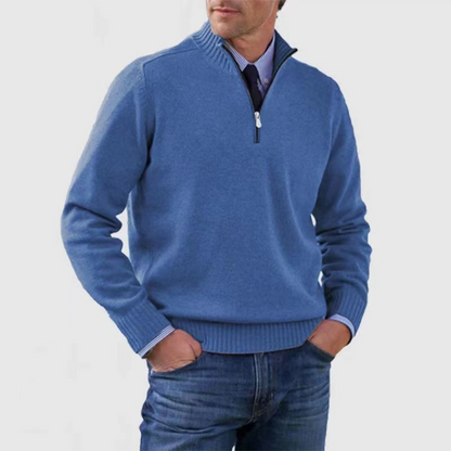 Herrenpullover mit halbem Reißverschluss I Ideal für Herbst und Winter