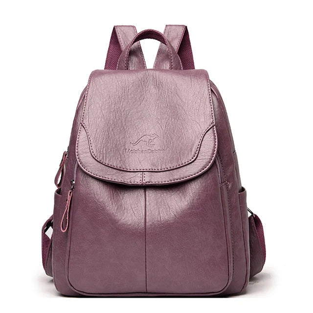 Anti-Diebstahl Kunstleder Rucksack mit RFID-Schutz und Versteckten Reißverschlüssen | Ideal für Frühling und Herbst
