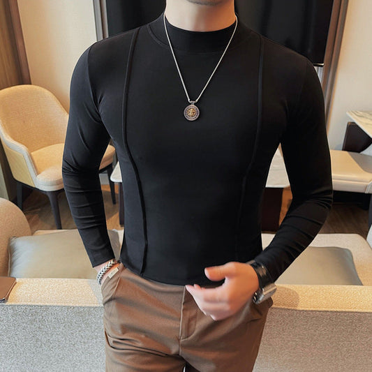 Herren gestreiftes Langarm Slim Fit T-Shirt – Ideal für Frühling und Herbst