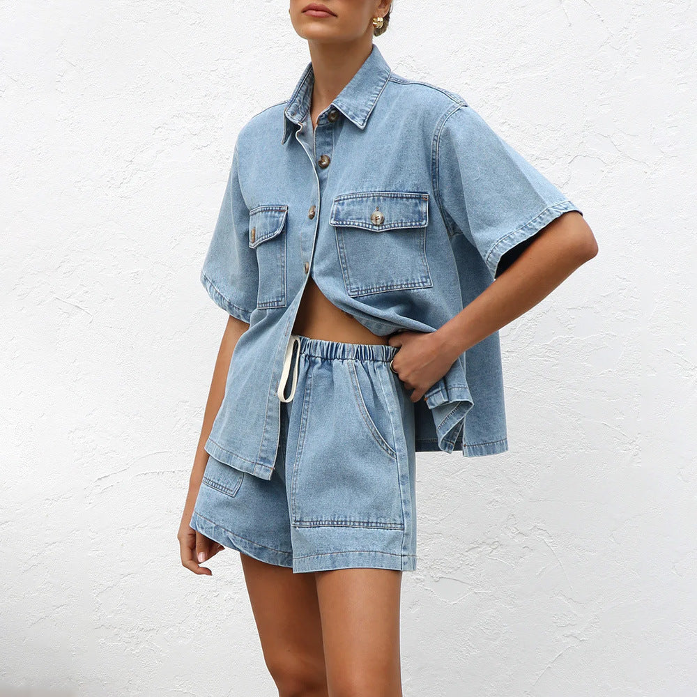 Locker Geschnittenes Kurzarm-Shirt und Shorts Set | Ideal für den Sommer