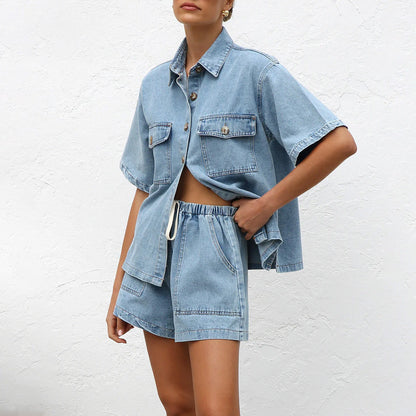 Locker Geschnittenes Kurzarm-Shirt und Shorts Set | Ideal für den Sommer