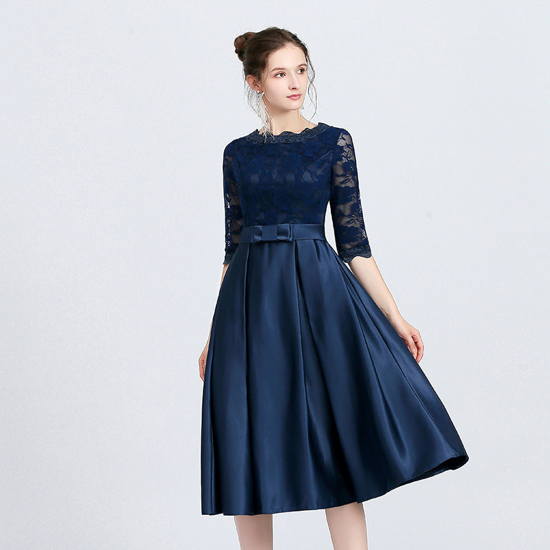 Abendkleid in Mittlerer Länge mit Reißverschlussdetail Ideal für Frühling und Herbst