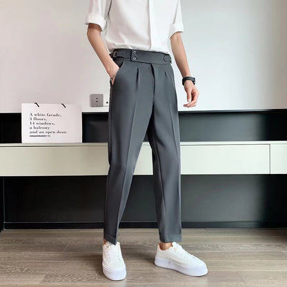Herren Hochtaillierte Hosen mit Geradem Bein I Ideal für Frühling und Herbst
