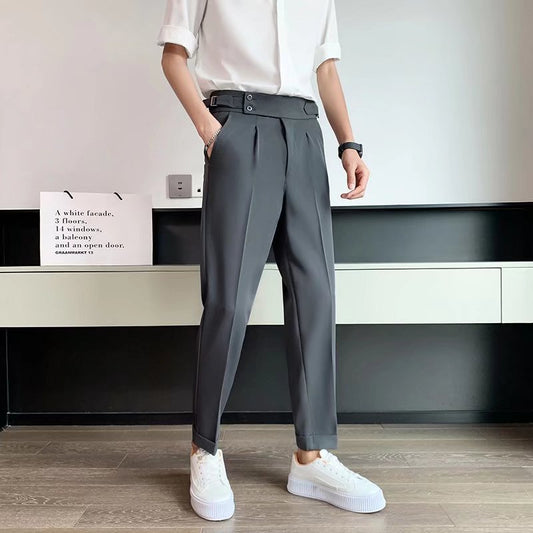 Herren Hochtaillierte Hosen mit Geradem Bein I Ideal für Frühling und Herbst