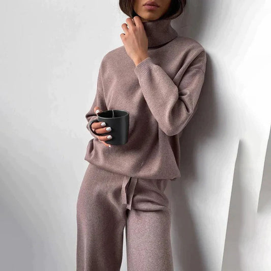Weiches Strick-Sweater und Hose Set | Ideal für den Winter