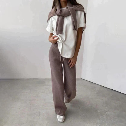 Weiches Strick-Sweater und Hose Set | Ideal für den Winter