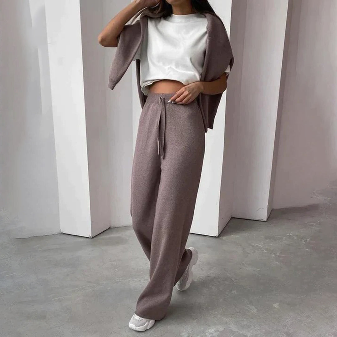 Weiches Strick-Sweater und Hose Set | Ideal für den Winter