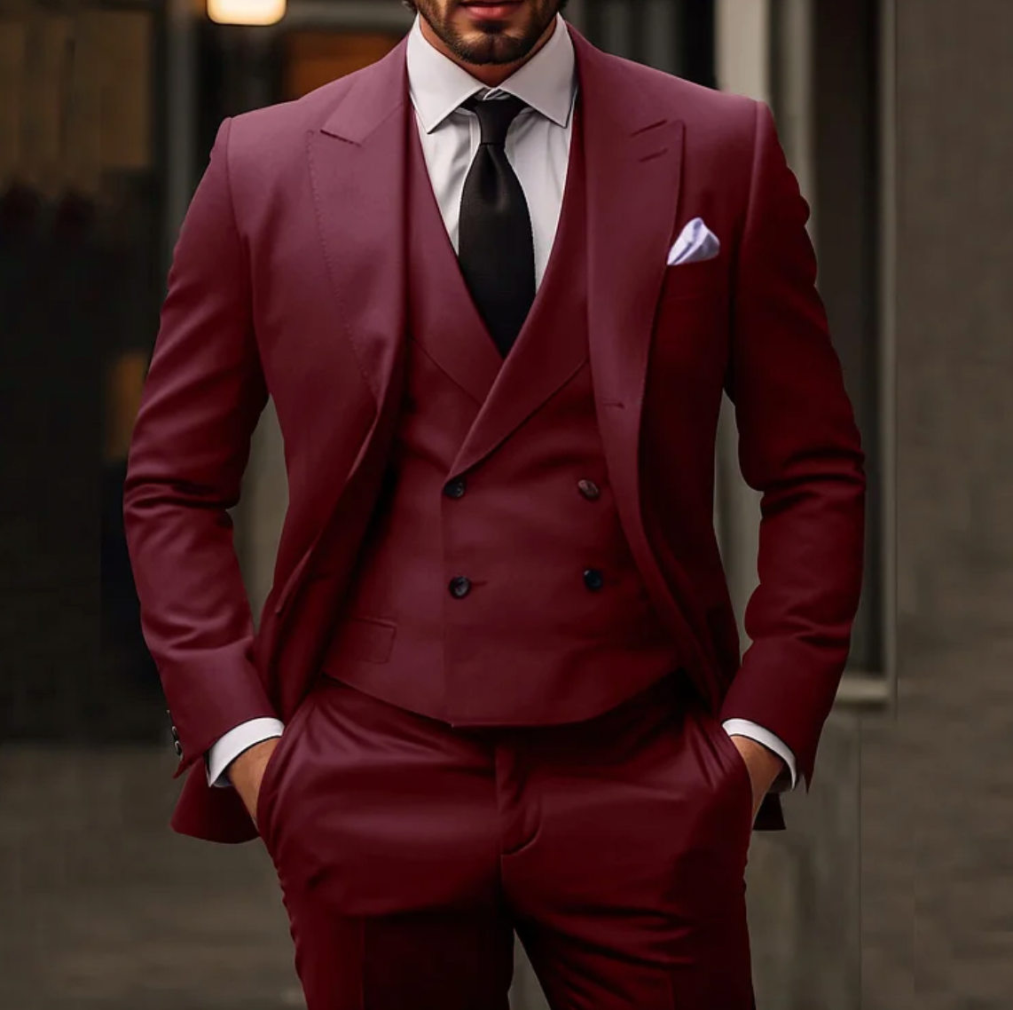 Dreiteiliges Herrenanzug Set Mit Blazer, Weste und Hose | Ideal Für Alle Jahreszeiten