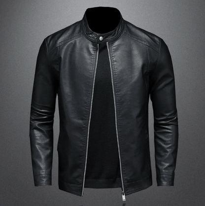 Herren-Bikerjacke mit klassischem, schlankem Schnitt