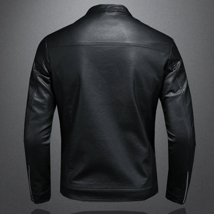 Herren-Bikerjacke mit klassischem, schlankem Schnitt