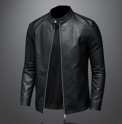 Herren-Bikerjacke mit klassischem, schlankem Schnitt