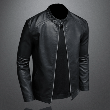 Herren-Bikerjacke mit klassischem, schlankem Schnitt