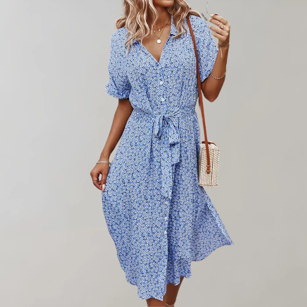 Leichtes Midi-Kleid mit Fließendem Schnitt | Ideal für Frühling und Sommer
