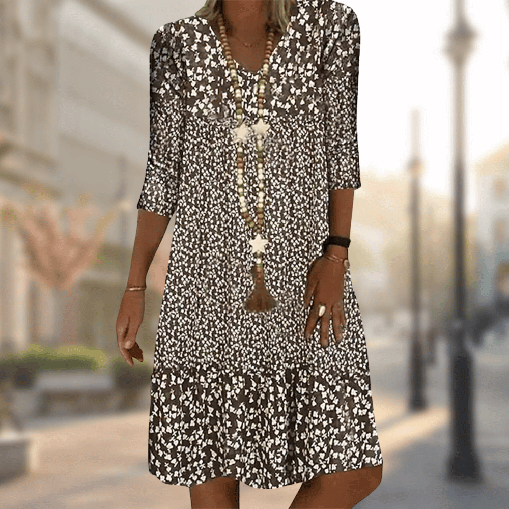 Elegantes Midi-Kleid mit schmeichelhaftem Schnitt | Ideal für Frühling und Herbst
