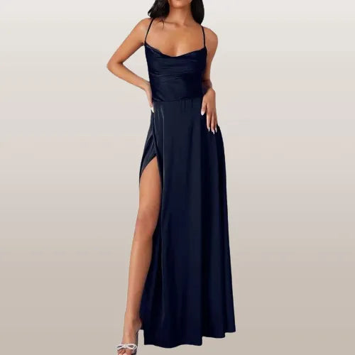 Ärmelloses Seiden-Maxikleid mit Fließendem Design | Ideal für Frühling und Sommer