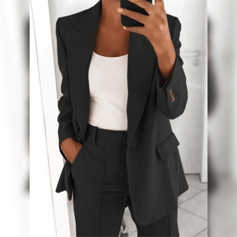 Damen Taillierter Blazer- und Hosenanzug Ideal für Frühling und Herbst