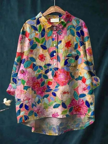 Bluse mit Blumenmuster aus leichtem Stoff | Ideal für Frühling und Sommer