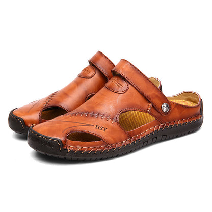 Herren Handgenähte Leder-Sandalen mit Atmungsaktivem Design | Ideal für den Sommer