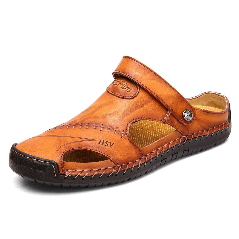 Herren Handgenähte Leder-Sandalen mit Atmungsaktivem Design | Ideal für den Sommer