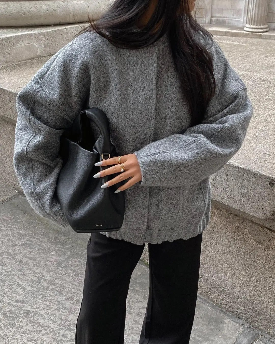 Warme Damen-Tweedjacke mit klassischem Design | Ideal für den Winter