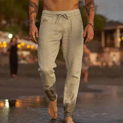 Herren-Leinenhose mit leichtem Stoff und lockerem Schnitt | Ideal für den Sommer