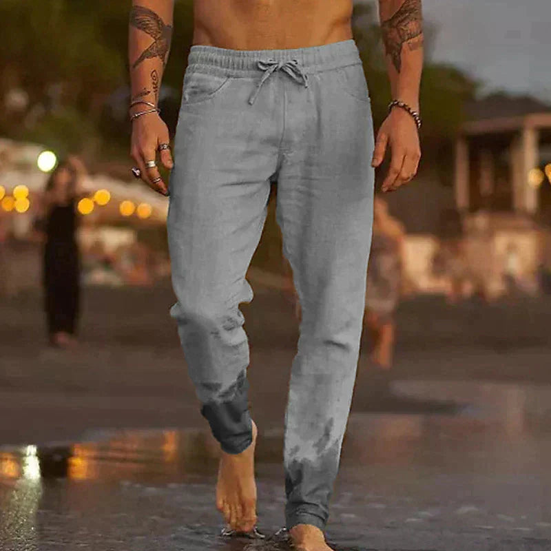 Herren-Leinenhose mit leichtem Stoff und lockerem Schnitt | Ideal für den Sommer