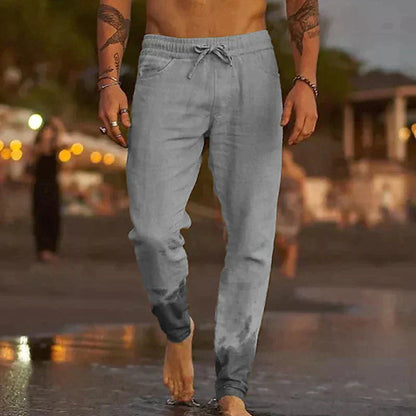 Herren-Leinenhose mit leichtem Stoff und lockerem Schnitt | Ideal für den Sommer