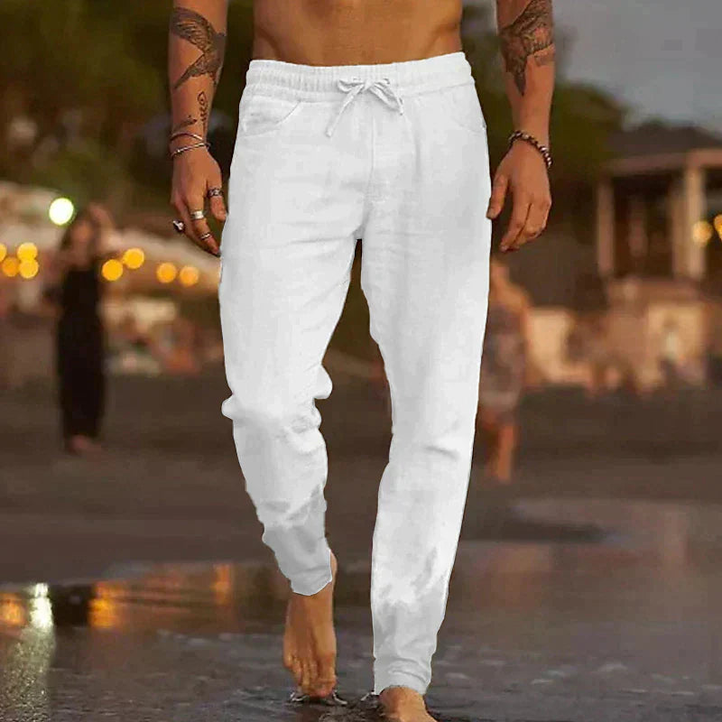 Herren-Leinenhose mit leichtem Stoff und lockerem Schnitt | Ideal für den Sommer