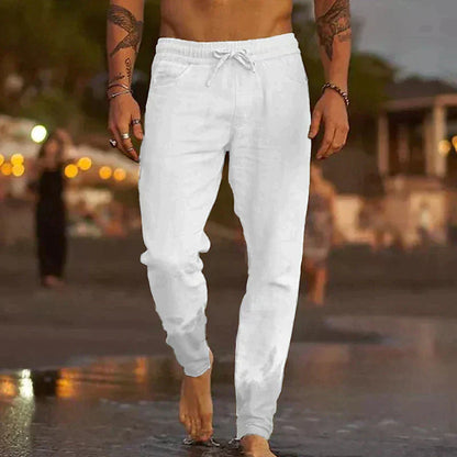 Herren-Leinenhose mit leichtem Stoff und lockerem Schnitt | Ideal für den Sommer