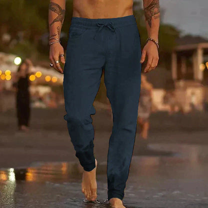 Herren-Leinenhose mit leichtem Stoff und lockerem Schnitt | Ideal für den Sommer