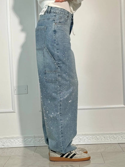 Weite Ballon-Jeans mit Strassdetails | Ideal für Frühling und Herbst