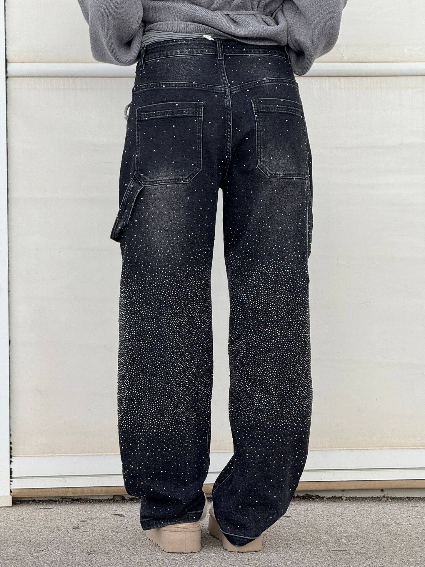 Weite Ballon-Jeans mit Strassdetails | Ideal für Frühling und Herbst
