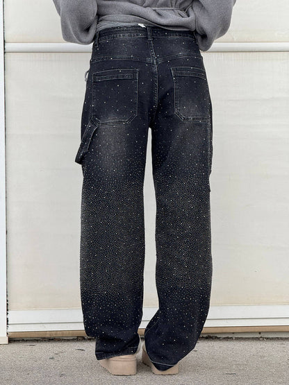 Weite Ballon-Jeans mit Strassdetails | Ideal für Frühling und Herbst