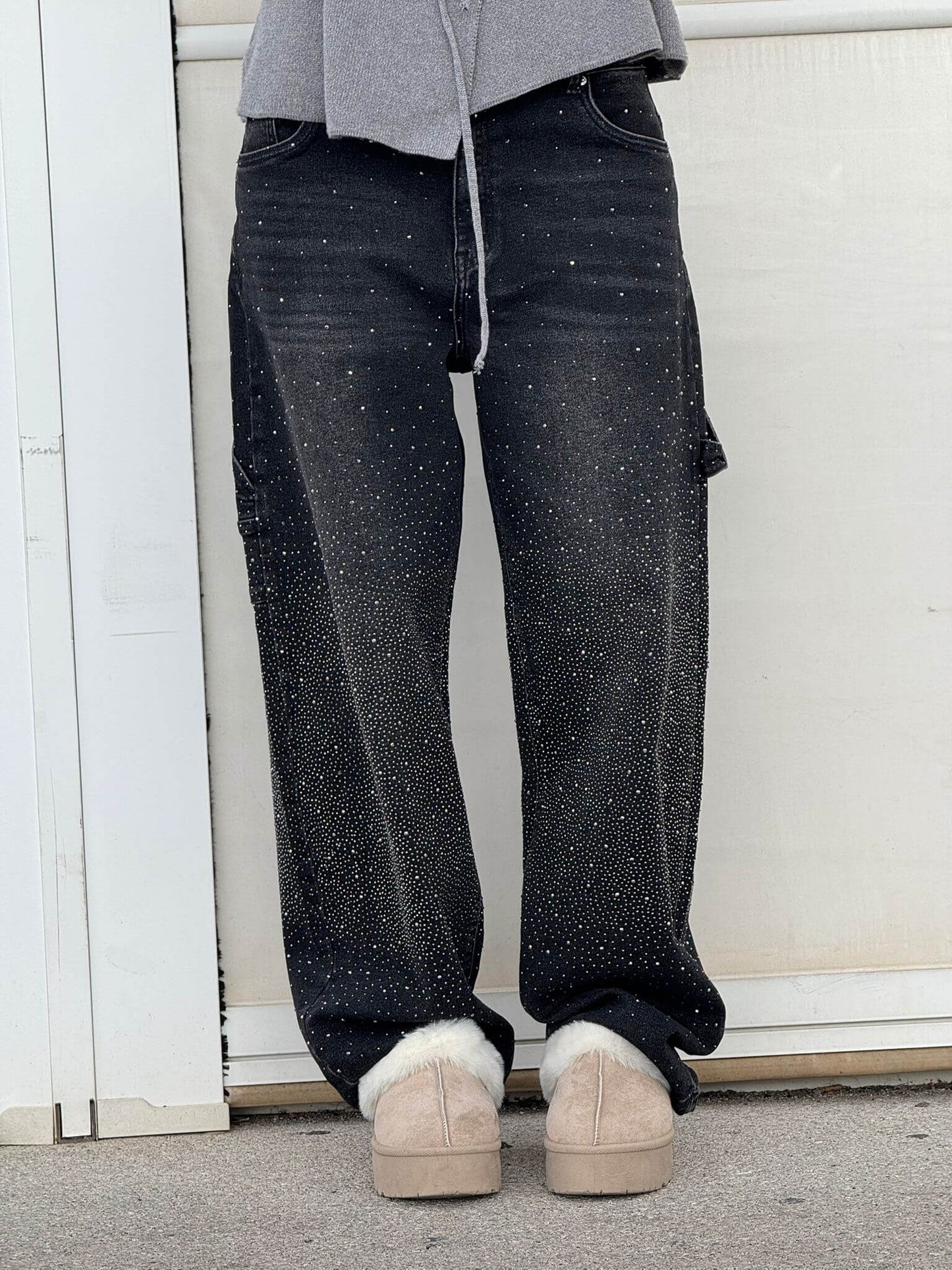 Weite Ballon-Jeans mit Strassdetails | Ideal für Frühling und Herbst