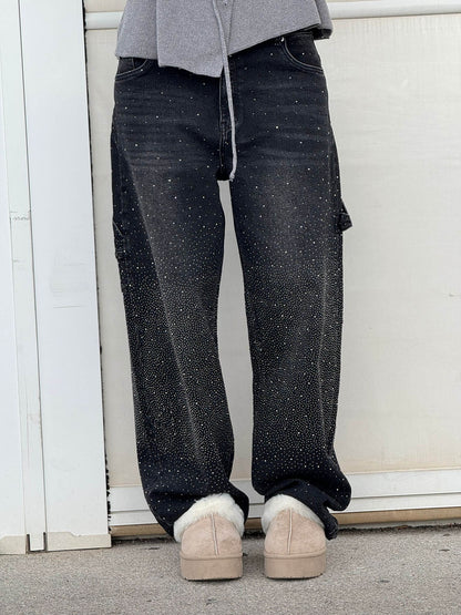 Weite Ballon-Jeans mit Strassdetails | Ideal für Frühling und Herbst