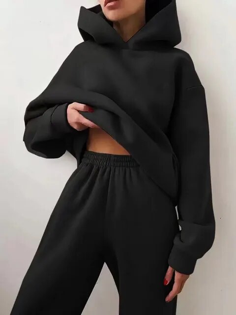 Warmes Hoodie- und Jogginghosen-Set für Damen | Ideal für den Winter