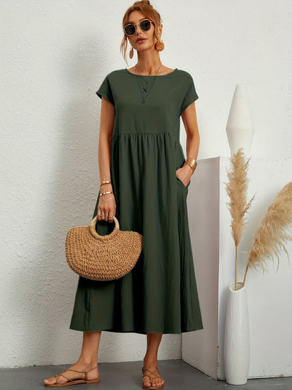 Midi-Kleid mit Eleganter Passform und Weichem Stoff | Ideal für Frühling und Sommer