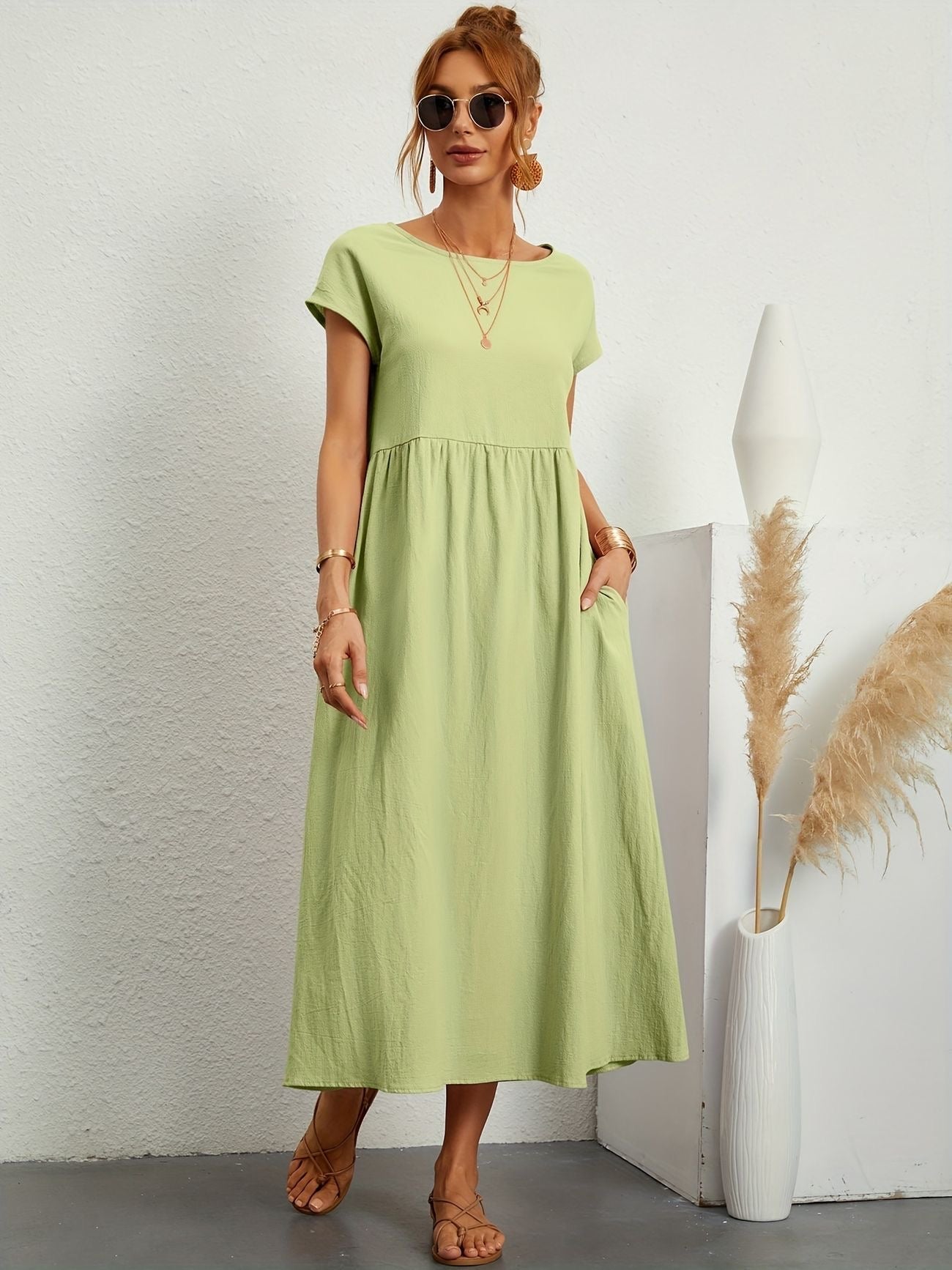 Midi-Kleid mit Eleganter Passform und Weichem Stoff | Ideal für Frühling und Sommer
