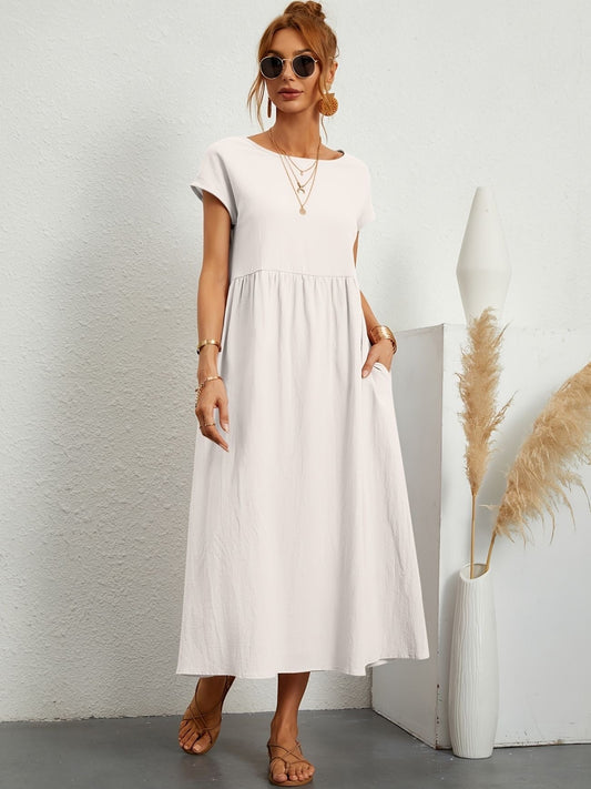 Midi-Kleid mit Eleganter Passform und Weichem Stoff | Ideal für Frühling und Sommer