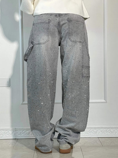 Weite Ballon-Jeans mit Strassdetails | Ideal für Frühling und Herbst