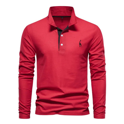 Herren Langarm Poloshirt mit Atmungsaktivem Stoff Ideal für Frühling und Herbst