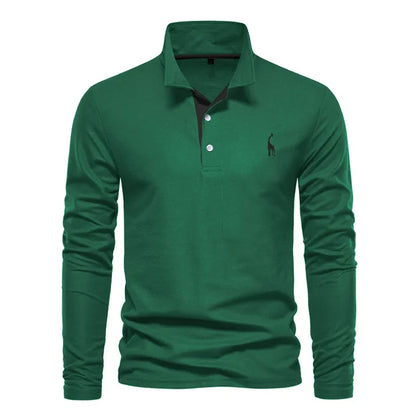 Herren Langarm Poloshirt mit Atmungsaktivem Stoff Ideal für Frühling und Herbst