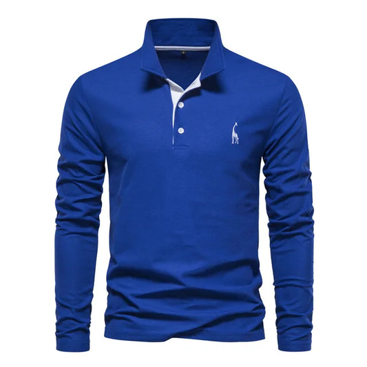 Herren Langarm Poloshirt mit Atmungsaktivem Stoff Ideal für Frühling und Herbst