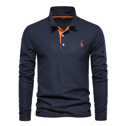 Herren Langarm Poloshirt mit Atmungsaktivem Stoff Ideal für Frühling und Herbst